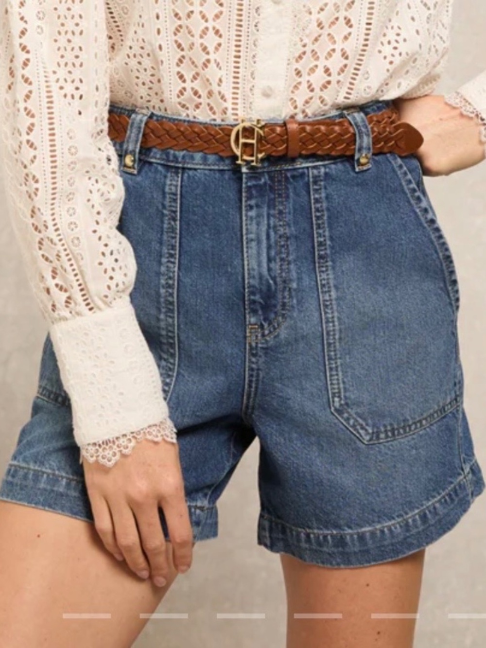 Holland Cooper Utility Denim Shorts